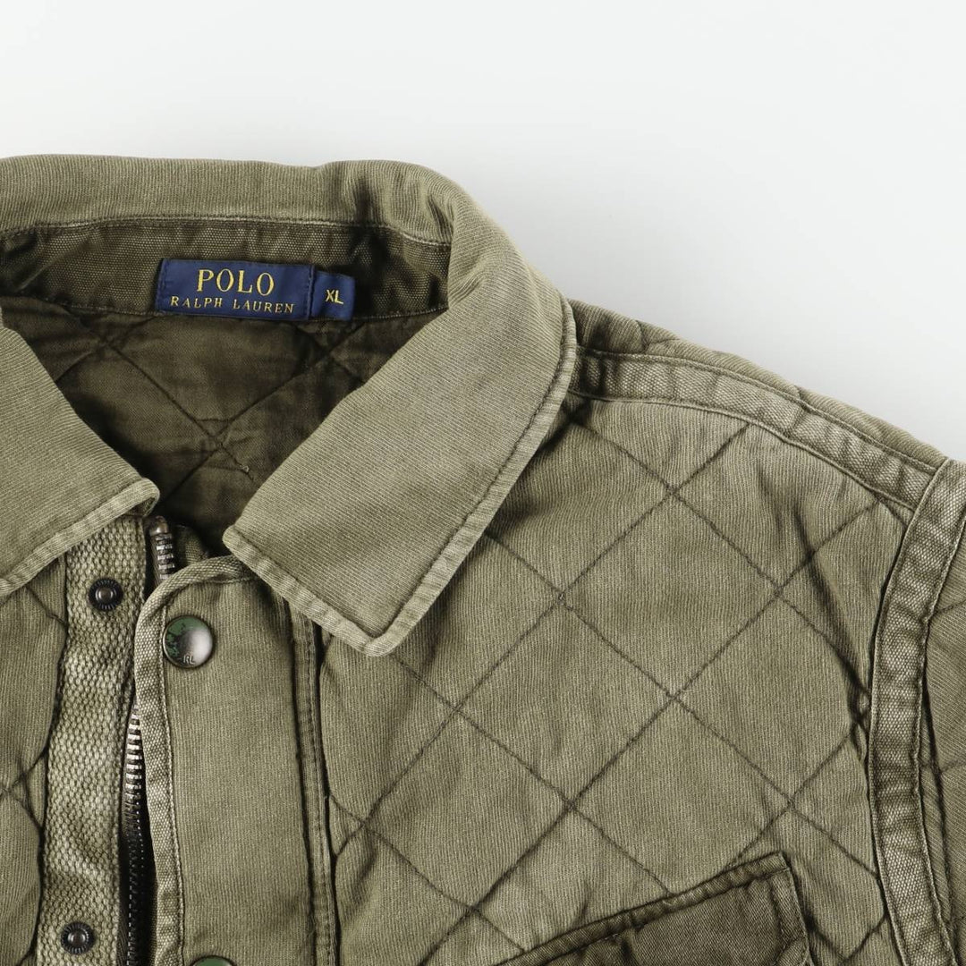 Ralph Lauren POLO RALPH LAUREN quilted puffer jacket, men's size XL cotton Khaki type Vintage Second Hand