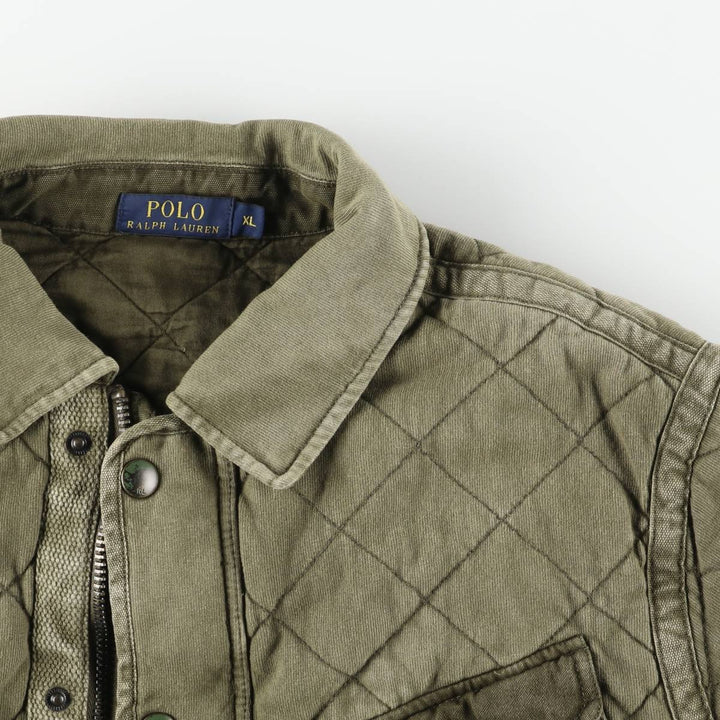 Ralph Lauren POLO RALPH LAUREN quilted puffer jacket, men's size XL cotton Khaki type Vintage Second Hand
