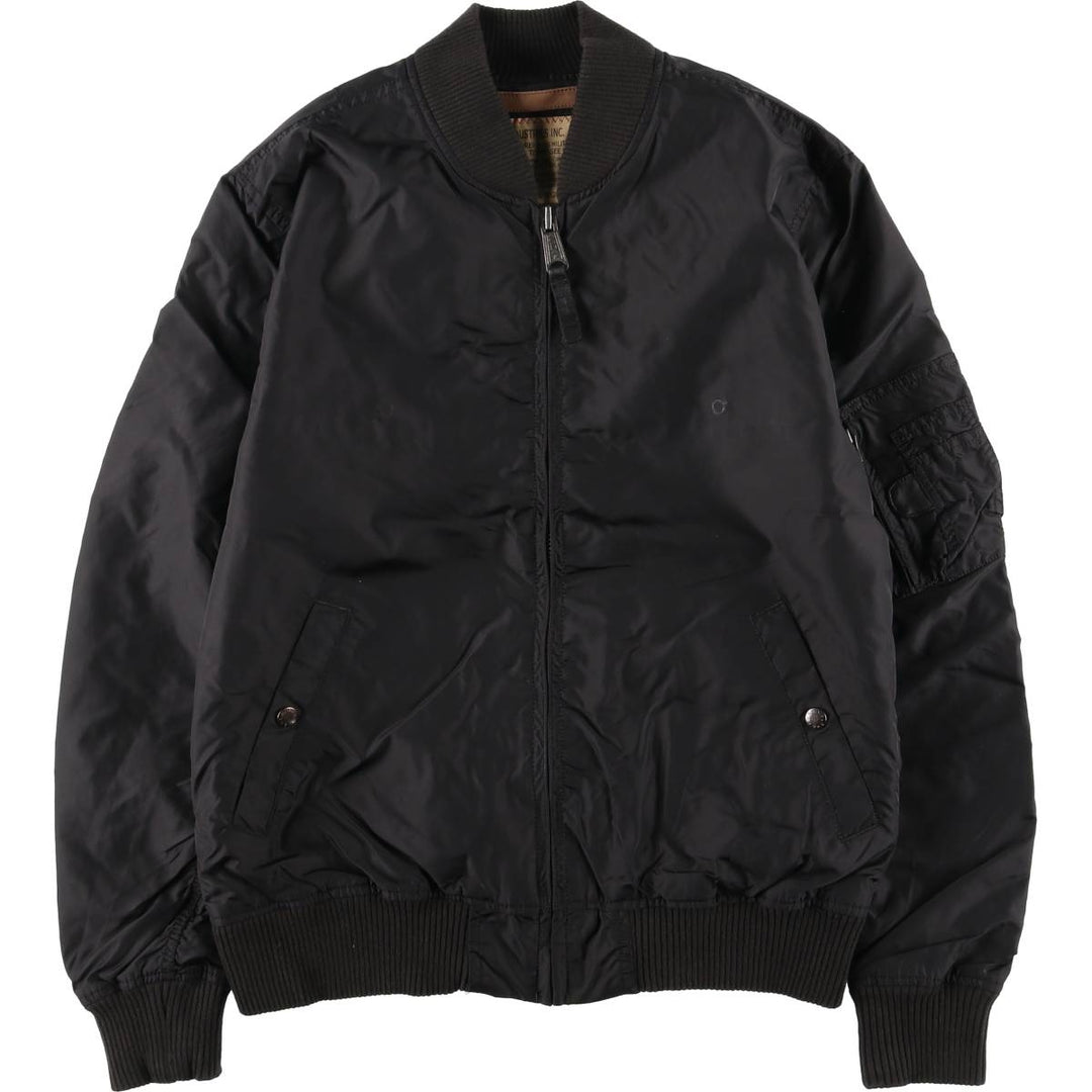 Civilian Alpha MA-1 Military Flight Jacket, Men's Size L Nylon black type Vintage Second Hand