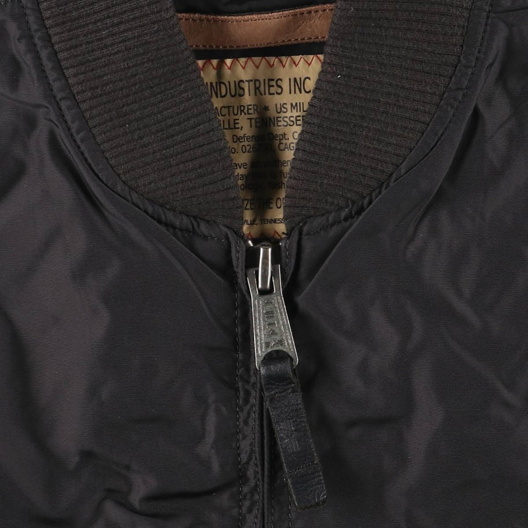 Civilian Alpha MA-1 Military Flight Jacket, Men's Size L Nylon black type Vintage Second Hand