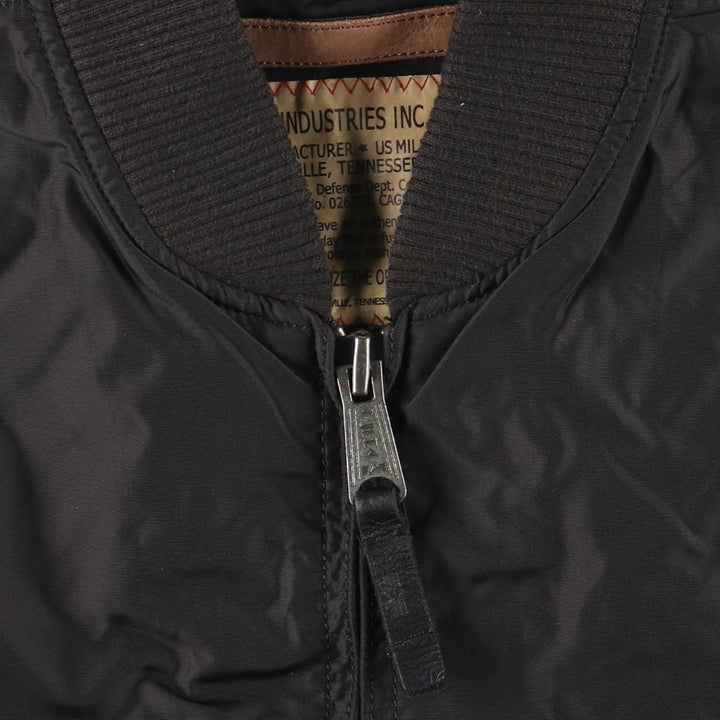Civilian Alpha MA-1 Military Flight Jacket, Men's Size L Nylon black type Vintage Second Hand