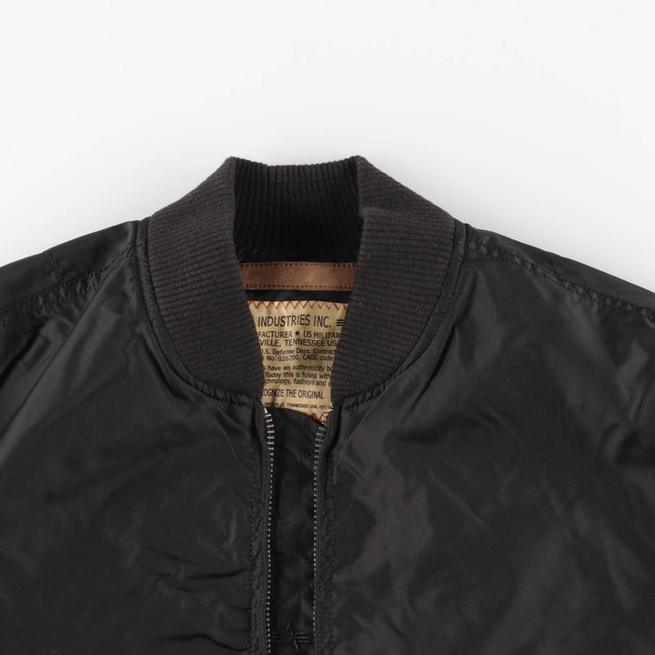 Civilian Alpha MA-1 Military Flight Jacket, Men's Size L Nylon black type Vintage Second Hand