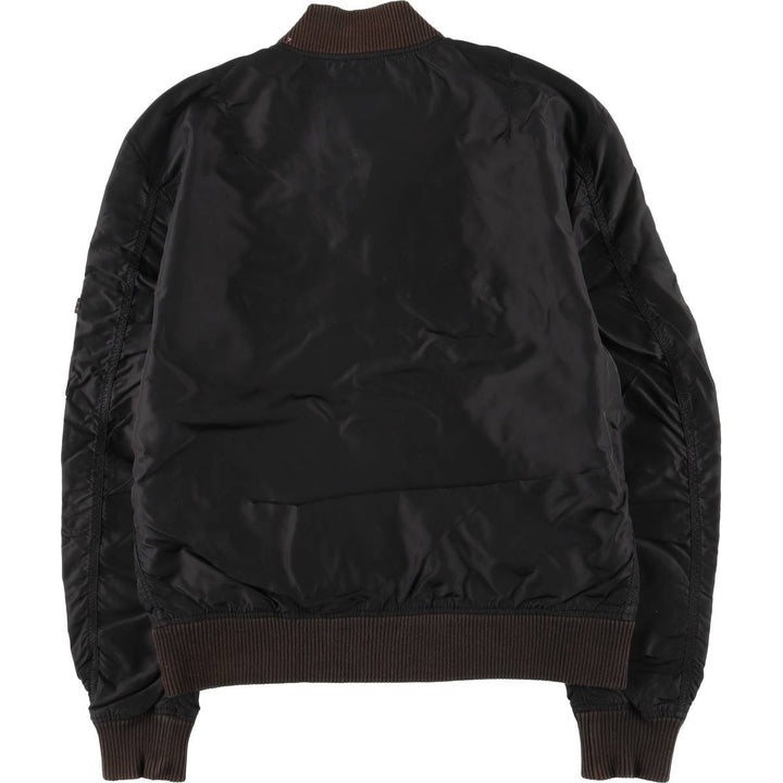 Civilian Alpha ALPHA MA-1 type military flight jacket, men's XL equivalent Nylon black type Vintage Second Hand