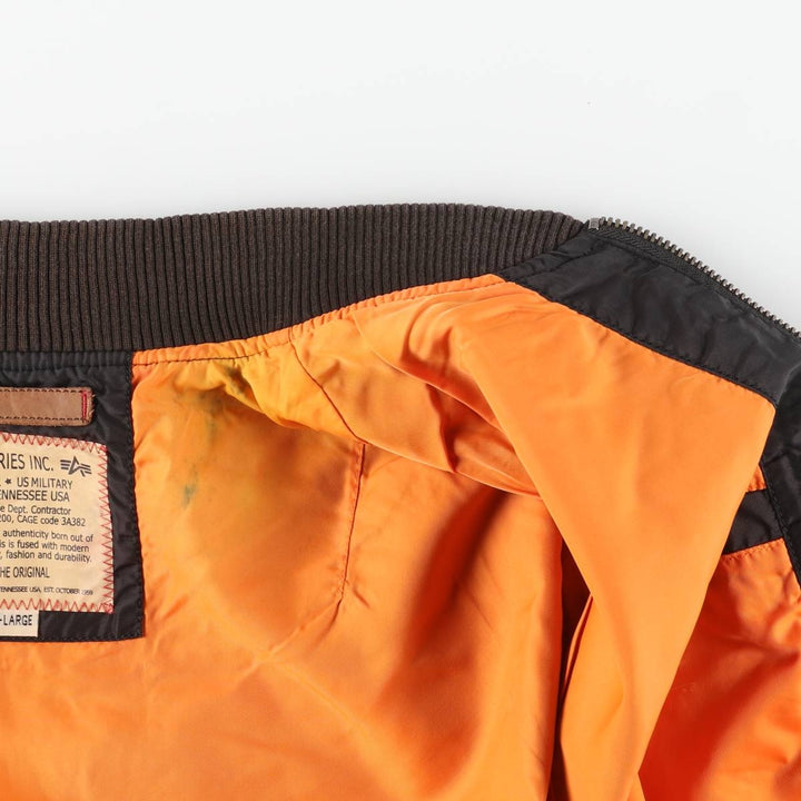 Civilian Alpha ALPHA MA-1 type military flight jacket, men's XL equivalent Nylon black type Vintage Second Hand