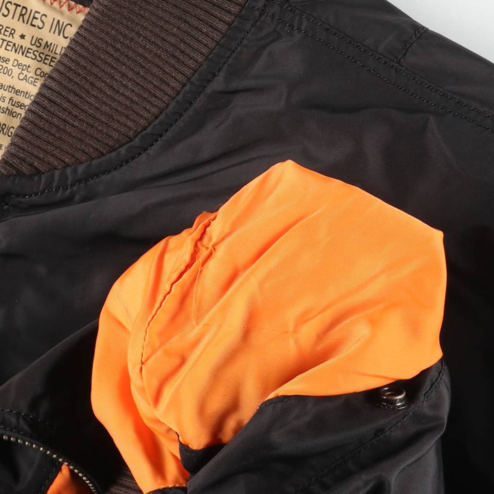 Civilian Alpha ALPHA MA-1 type military flight jacket, men's XL equivalent Nylon black type Vintage Second Hand