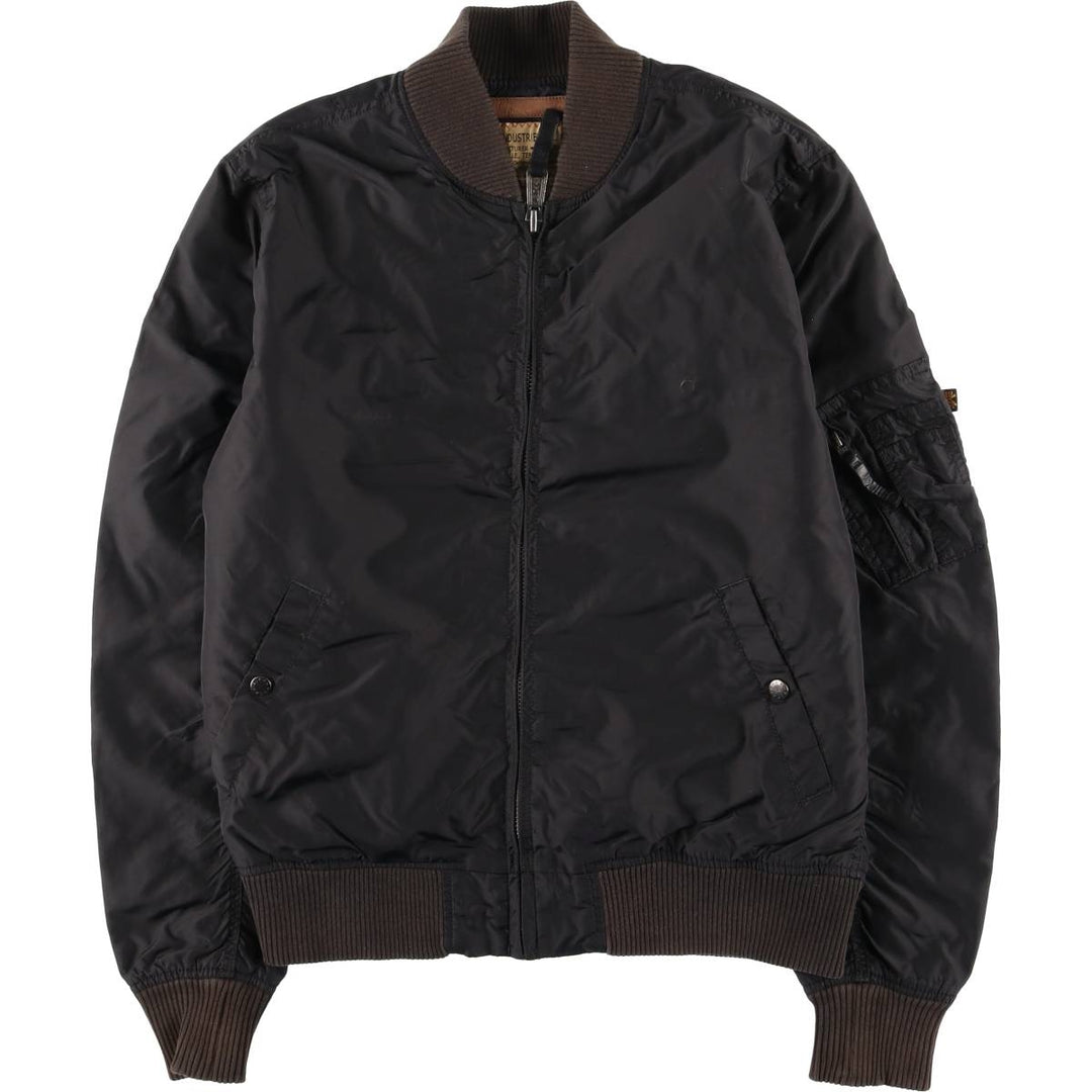 Civilian Alpha MA-1 Military Flight Jacket, Men's Size L Nylon black type Vintage Second Hand
