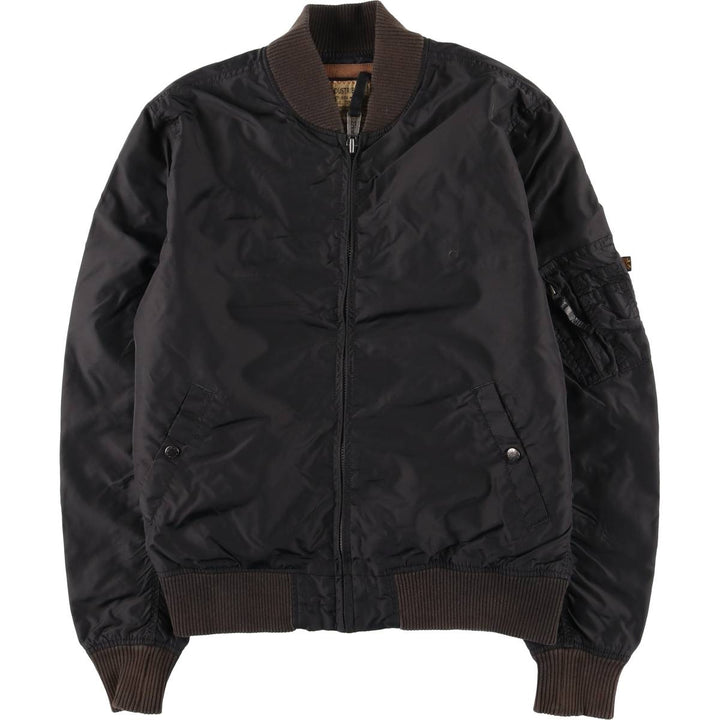 Civilian Alpha MA-1 Military Flight Jacket, Men's Size L Nylon black type Vintage Second Hand