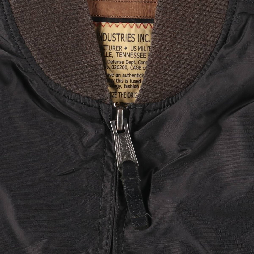Civilian Alpha MA-1 Military Flight Jacket, Men's Size L Nylon black type Vintage Second Hand