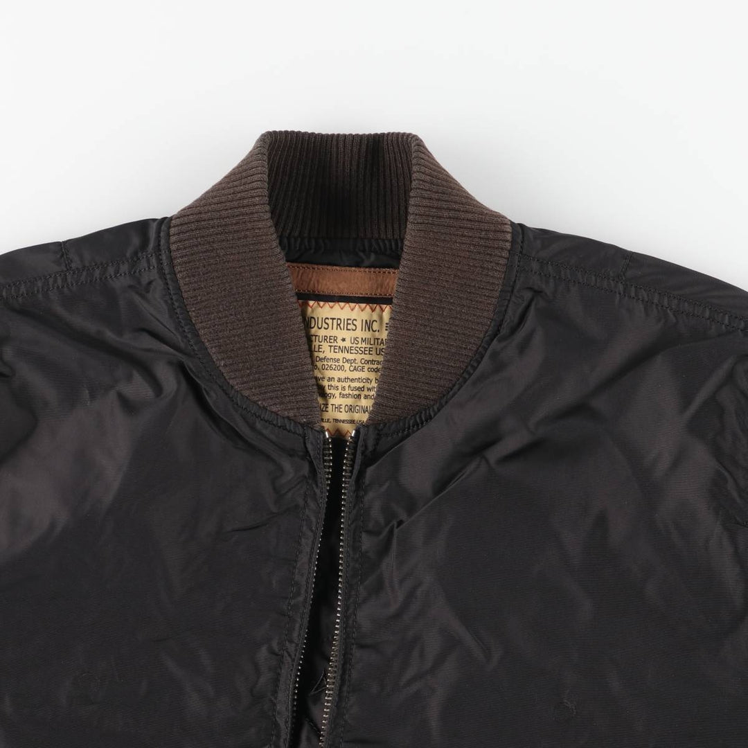 Civilian Alpha MA-1 Military Flight Jacket, Men's Size L Nylon black type Vintage Second Hand