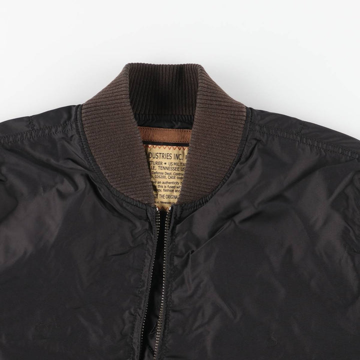 Civilian Alpha MA-1 Military Flight Jacket, Men's Size L Nylon black type Vintage Second Hand