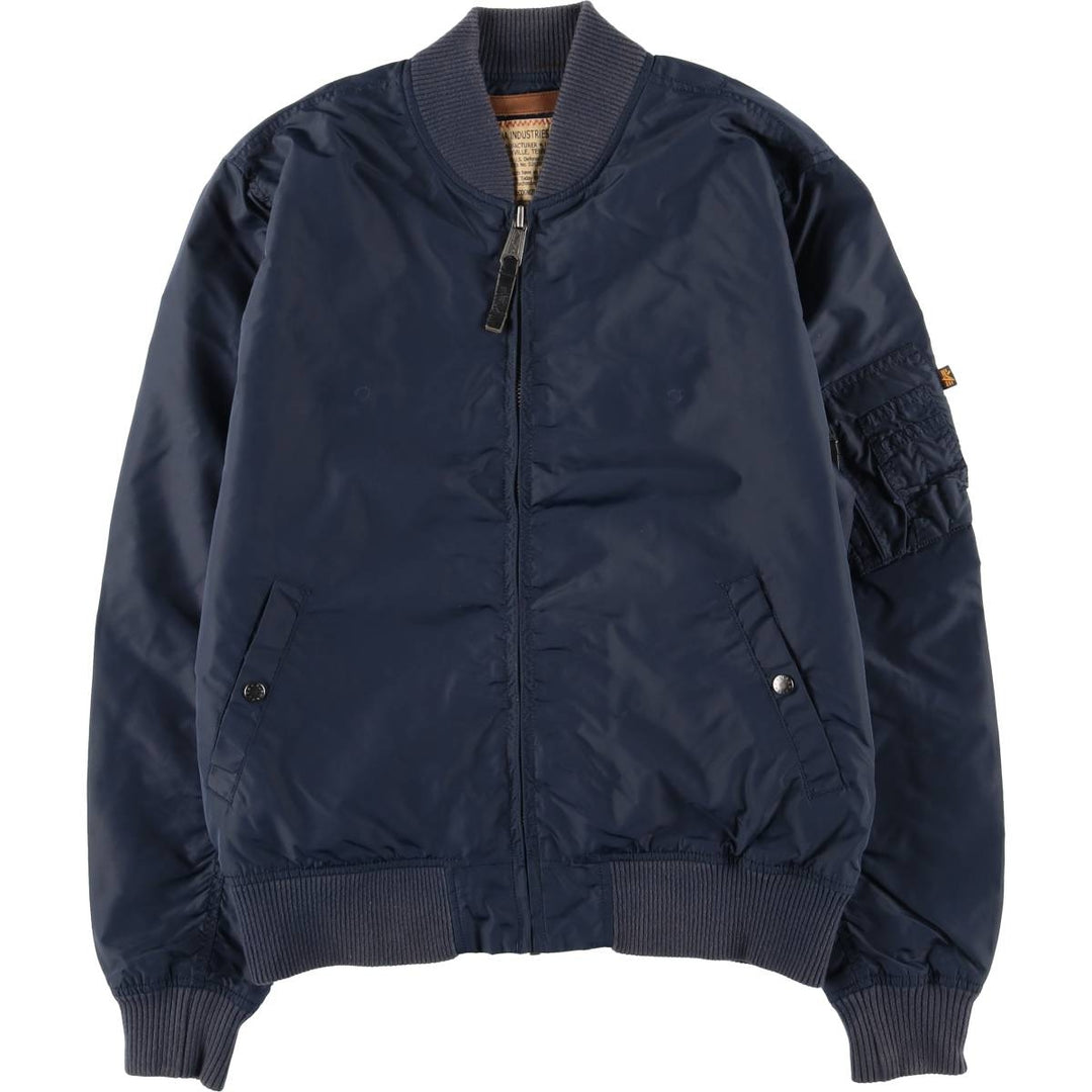 Civilian Alpha ALPHA MA-1 type military flight jacket, men's XL equivalent Nylon navy blue type Vintage Second Hand