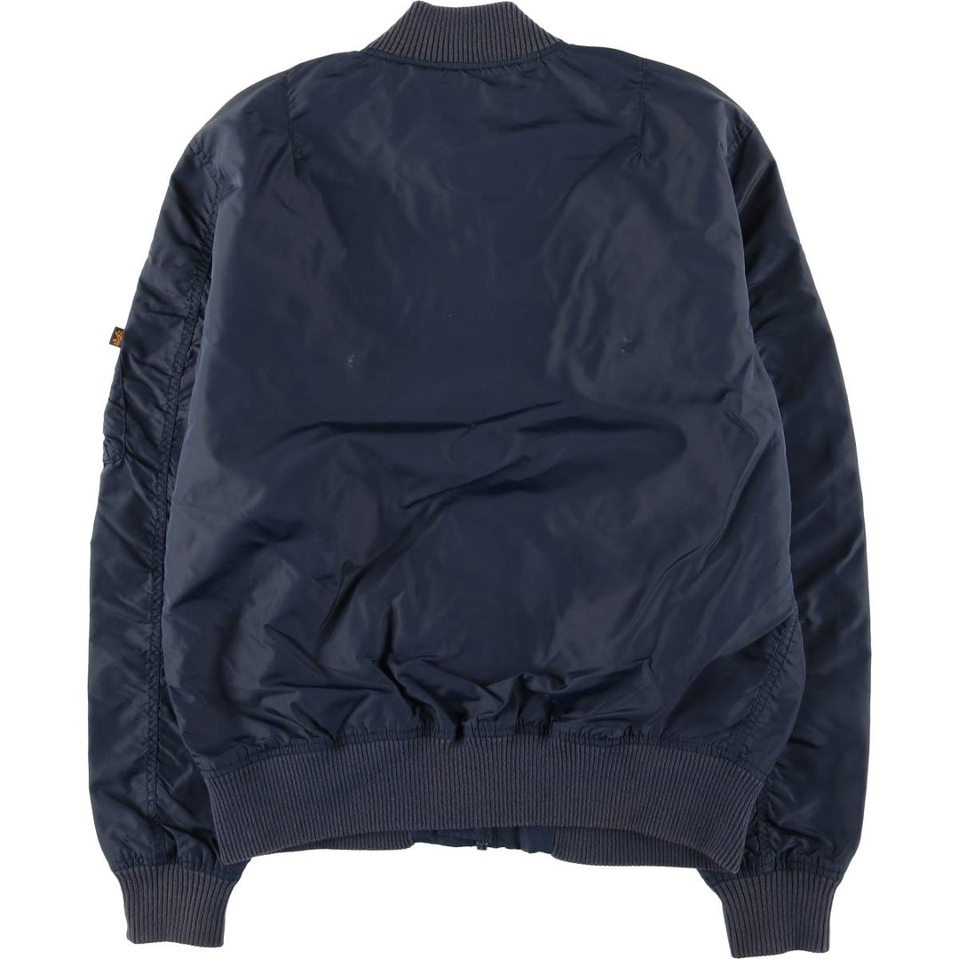 Civilian Alpha ALPHA MA-1 type military flight jacket, men's XL equivalent Nylon navy blue type Vintage Second Hand