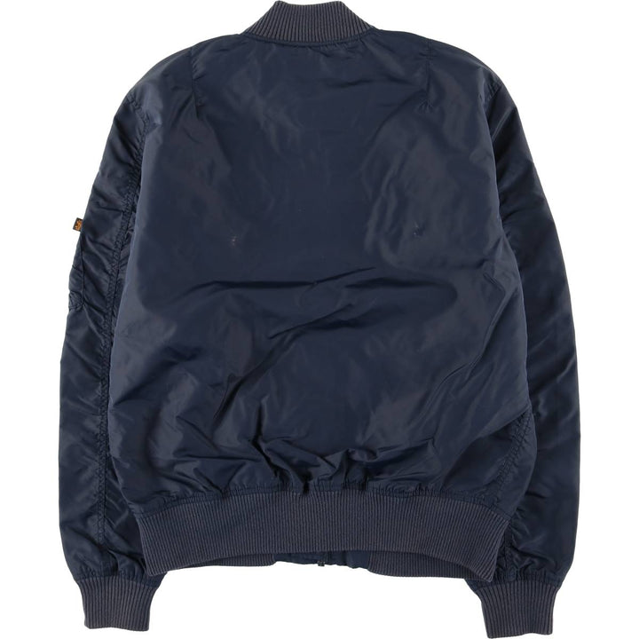 Civilian Alpha ALPHA MA-1 type military flight jacket, men's XL equivalent Nylon navy blue type Vintage Second Hand