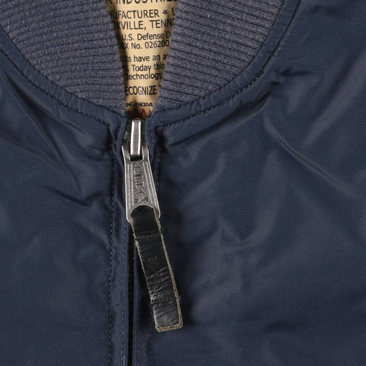 Civilian Alpha ALPHA MA-1 type military flight jacket, men's XL equivalent Nylon navy blue type Vintage Second Hand