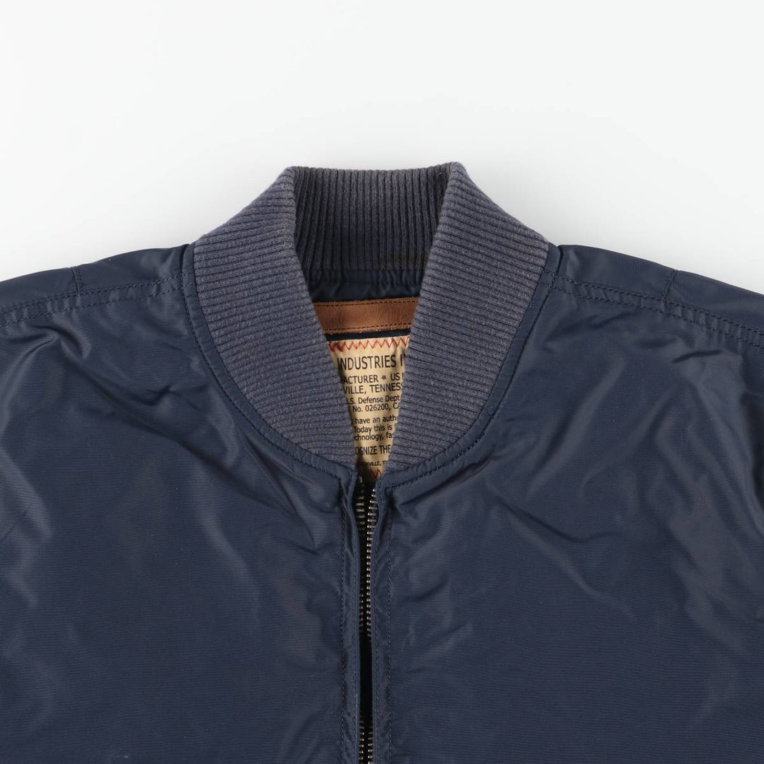 Civilian Alpha ALPHA MA-1 type military flight jacket, men's XL equivalent Nylon navy blue type Vintage Second Hand