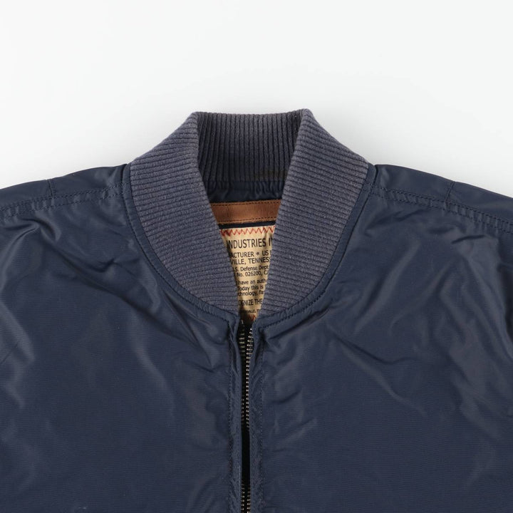 Civilian Alpha ALPHA MA-1 type military flight jacket, men's XL equivalent Nylon navy blue type Vintage Second Hand