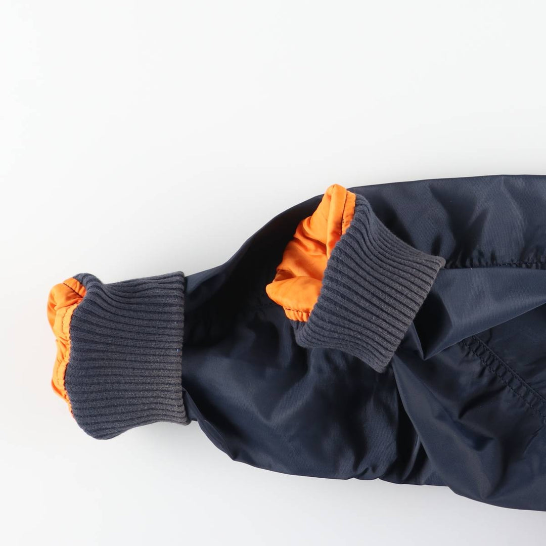 Civilian Alpha ALPHA MA-1 type military flight jacket, men's XL equivalent Nylon navy blue type Vintage Second Hand