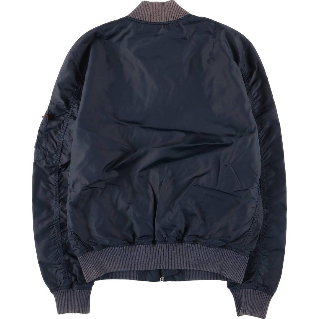 Civilian Alpha MA-1 Type Military Flight Jacket Men's M Size Nylon navy blue type Vintage Second Hand