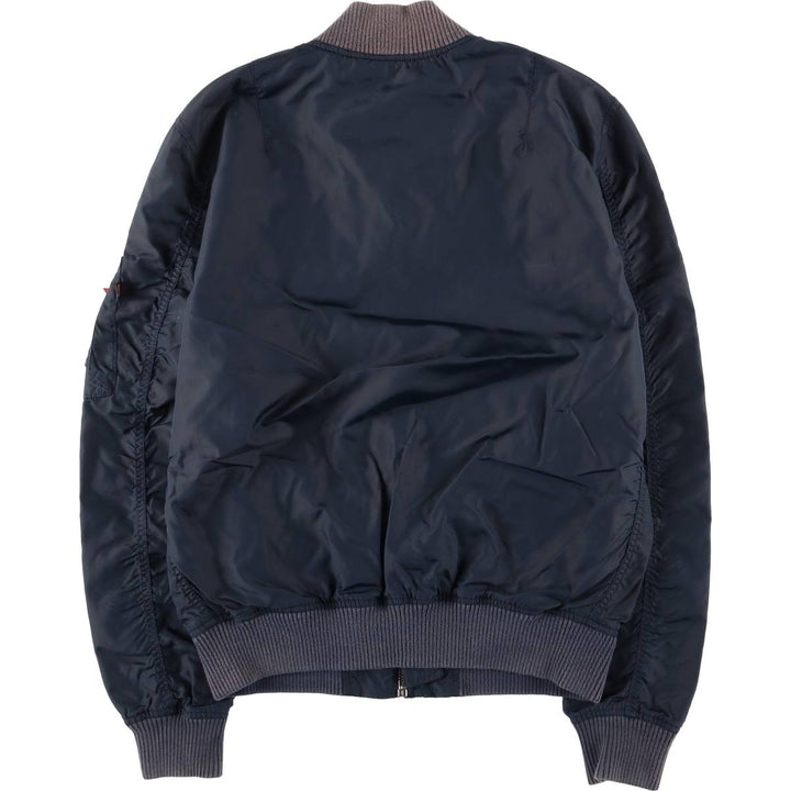 Civilian Alpha MA-1 Type Military Flight Jacket Men's M Size Nylon navy blue type Vintage Second Hand