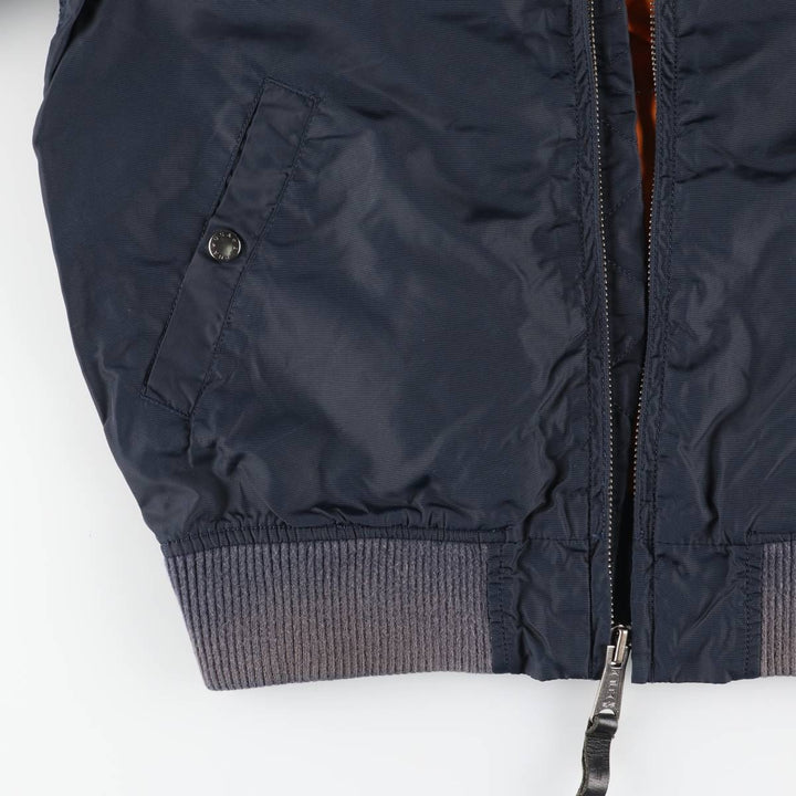 Civilian Alpha MA-1 Type Military Flight Jacket Men's M Size Nylon navy blue type Vintage Second Hand