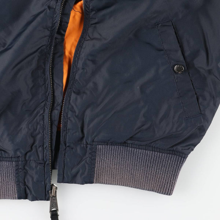 Civilian Alpha MA-1 Type Military Flight Jacket Men's M Size Nylon navy blue type Vintage Second Hand