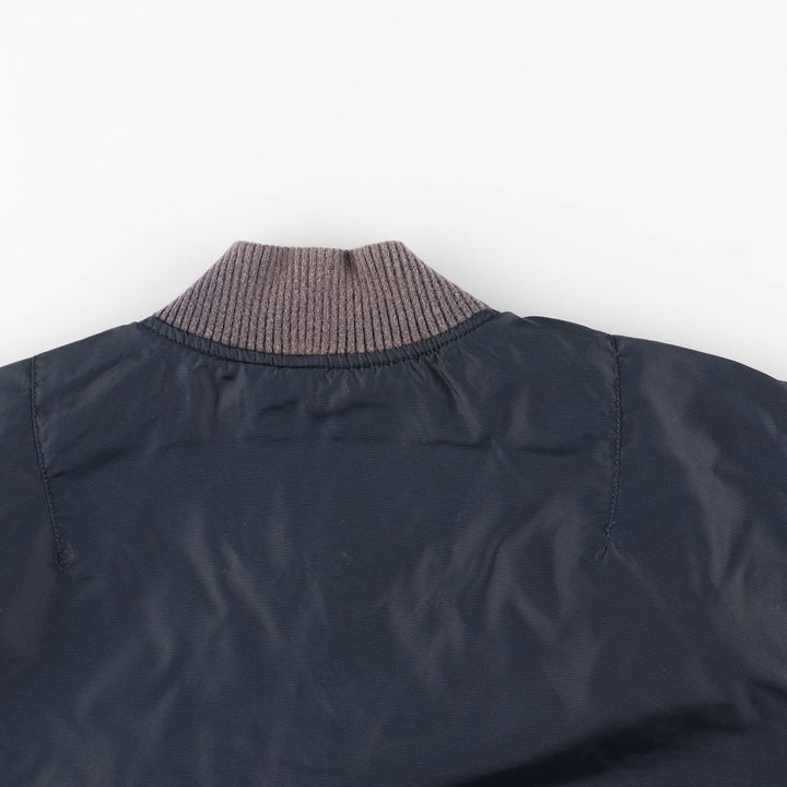Civilian Alpha MA-1 Type Military Flight Jacket Men's M Size Nylon navy blue type Vintage Second Hand