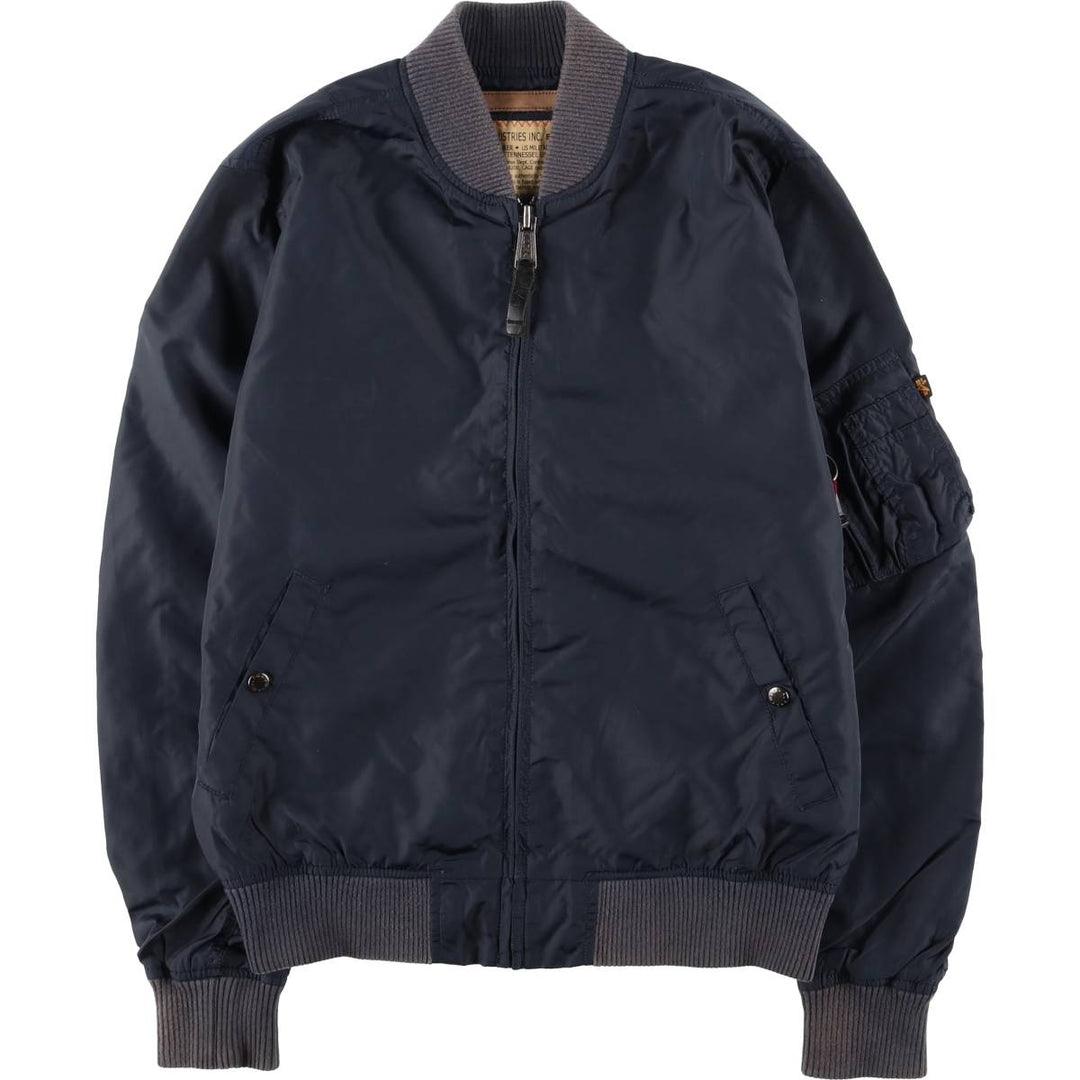 Civilian Alpha MA-1 Military Flight Jacket, Men's Size L Nylon navy blue type Vintage Second Hand