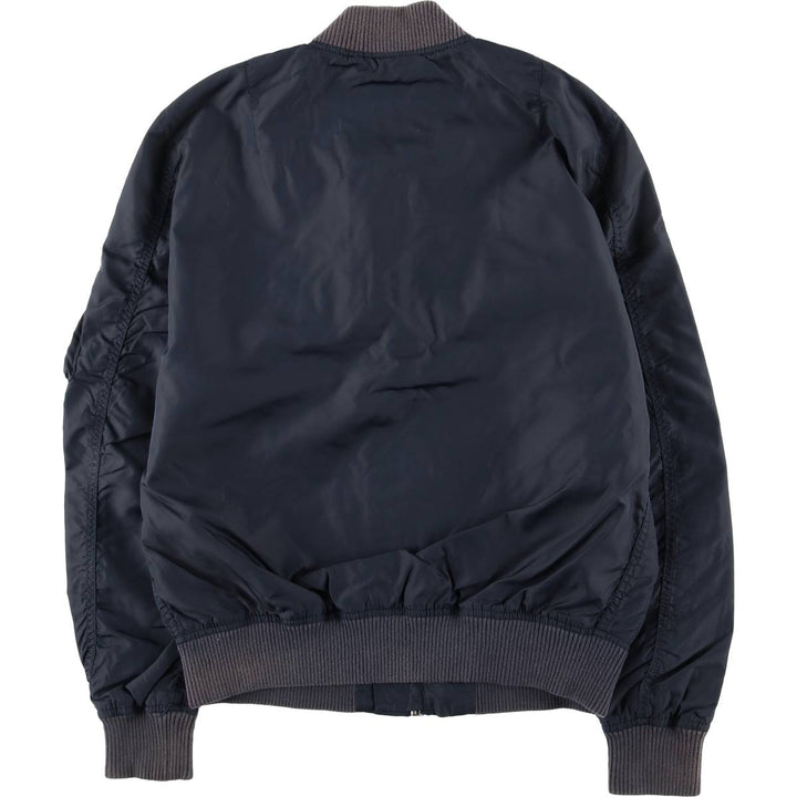 Civilian Alpha MA-1 Military Flight Jacket, Men's Size L Nylon navy blue type Vintage Second Hand