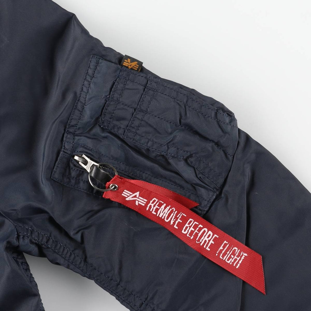 Civilian Alpha MA-1 Military Flight Jacket, Men's Size L Nylon navy blue type Vintage Second Hand