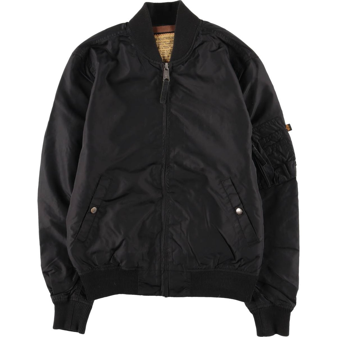 Alpha Industries MA-1 Type Military Flight Jacket, Men's Size M (Equivalent), Civilian Item Nylon black type Vintage Second Hand