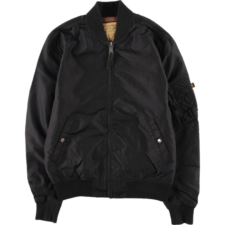 Alpha Industries MA-1 Type Military Flight Jacket, Men's Size M (Equivalent), Civilian Item Nylon black type Vintage Second Hand