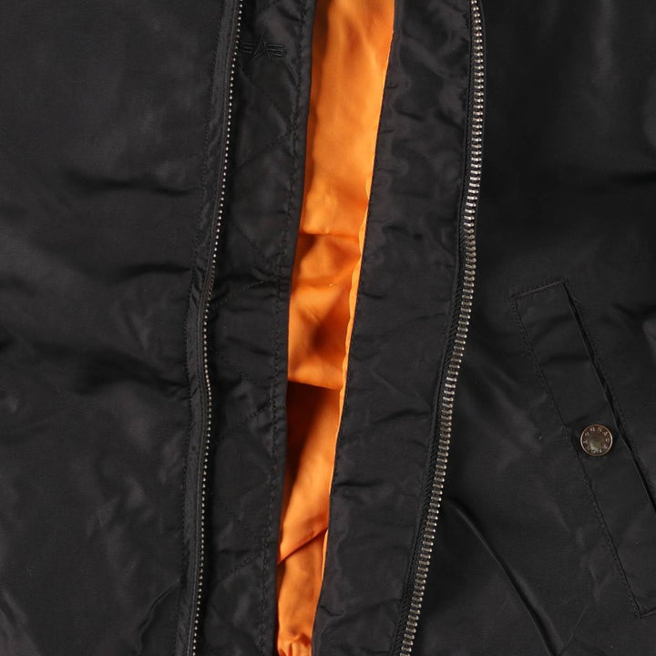 Alpha Industries MA-1 Type Military Flight Jacket, Men's Size M (Equivalent), Civilian Item Nylon black type Vintage Second Hand