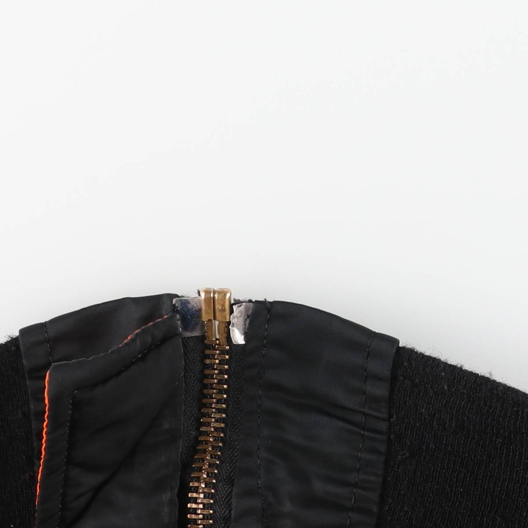 90'S civilian Alpha MA-1 type padded military flight jacket made in USA size L for men Nylon black type Vintage Second Hand