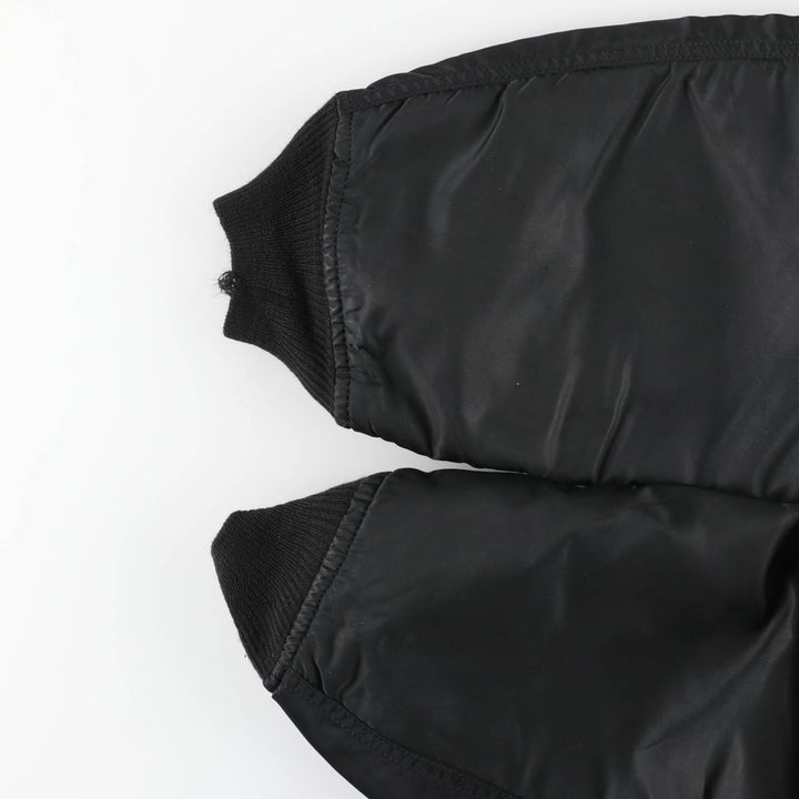 90'S civilian Alpha MA-1 style padded military flight jacket, made in the USA, men's size XXL, vintage Nylon black type Vintage Second Hand