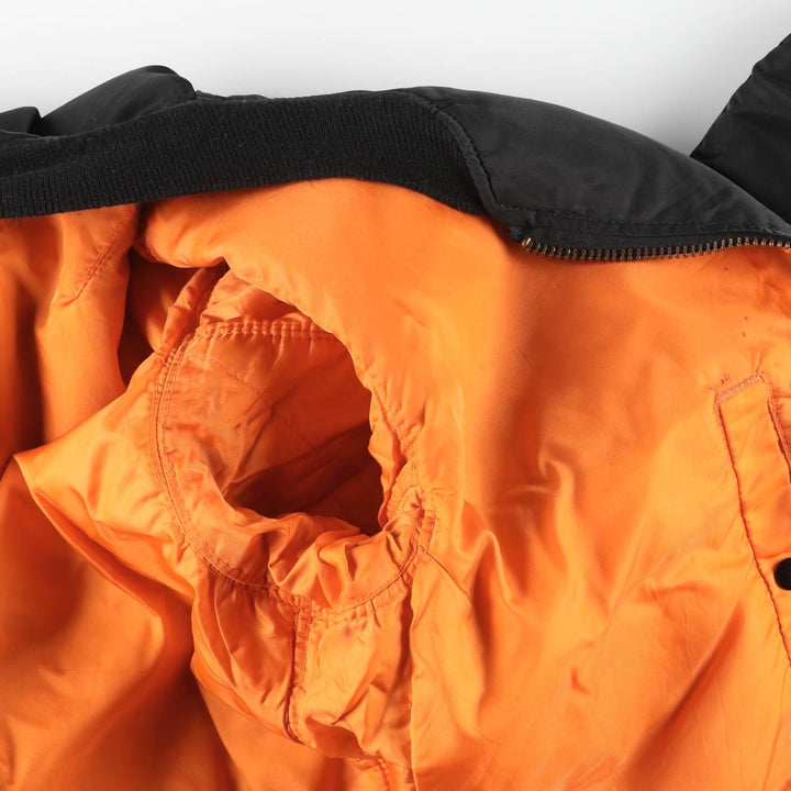 90'S civilian Alpha MA-1 style padded military flight jacket, made in the USA, men's size XXL, vintage Nylon black type Vintage Second Hand
