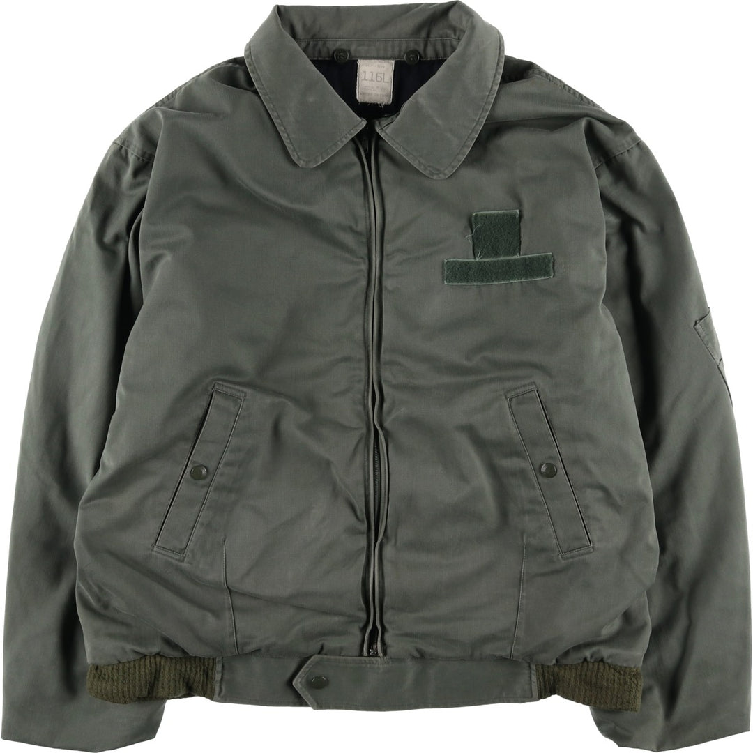 1980'S French Army Military Flight Jacket, Made in France, Size 116L (equivalent to Men's XL), Vintage unclear Khaki type Vintage Second Hand