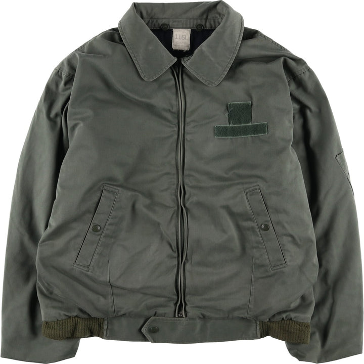 1980'S French Army Military Flight Jacket, Made in France, Size 116L (equivalent to Men's XL), Vintage unclear Khaki type Vintage Second Hand