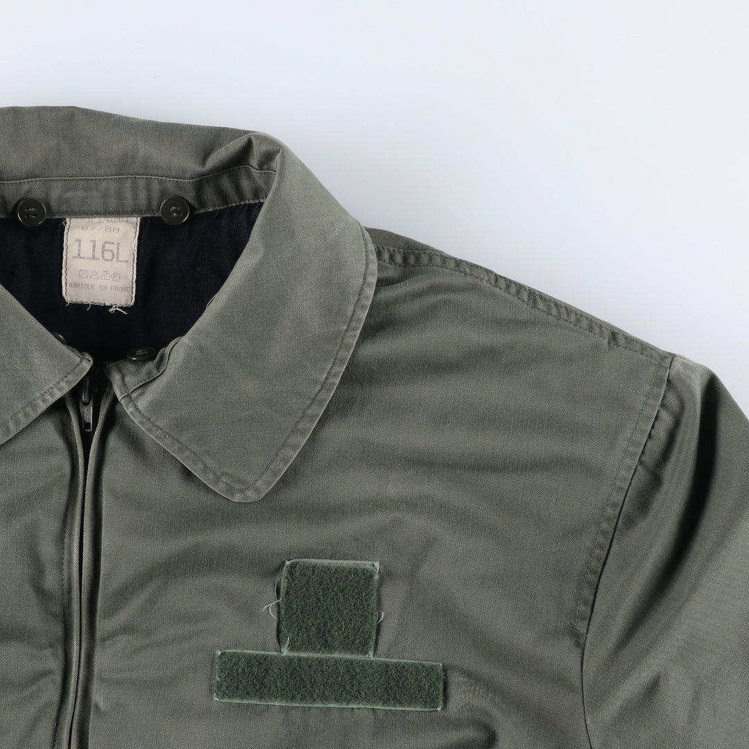 1980'S French Army Military Flight Jacket, Made in France, Size 116L (equivalent to Men's XL), Vintage unclear Khaki type Vintage Second Hand