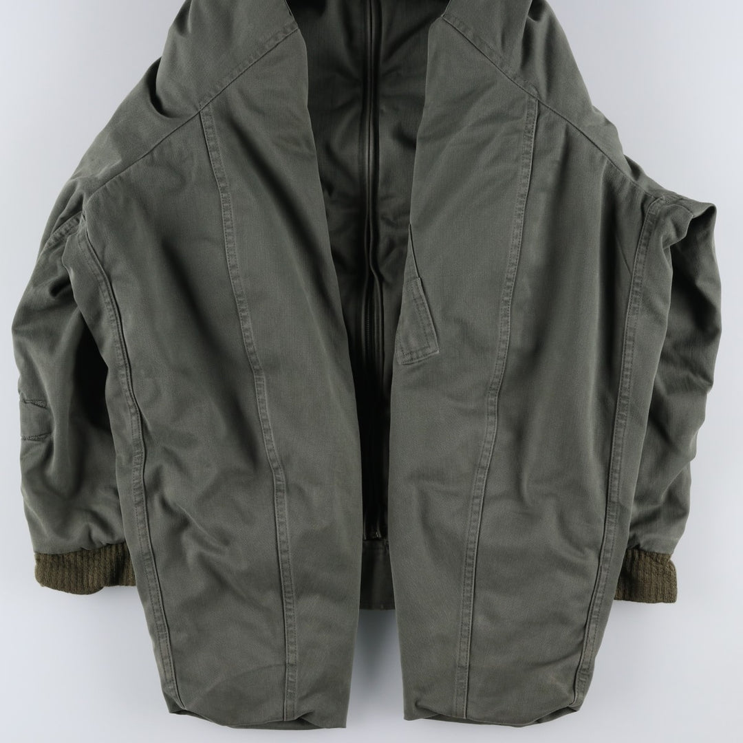 1980'S French Army Military Flight Jacket, Made in France, Size 116L (equivalent to Men's XL), Vintage unclear Khaki type Vintage Second Hand