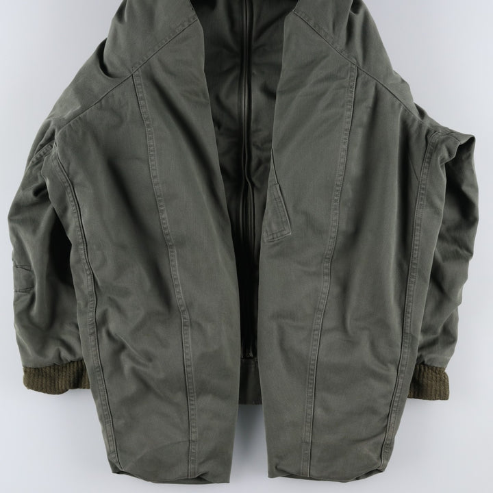 1980'S French Army Military Flight Jacket, Made in France, Size 116L (equivalent to Men's XL), Vintage unclear Khaki type Vintage Second Hand
