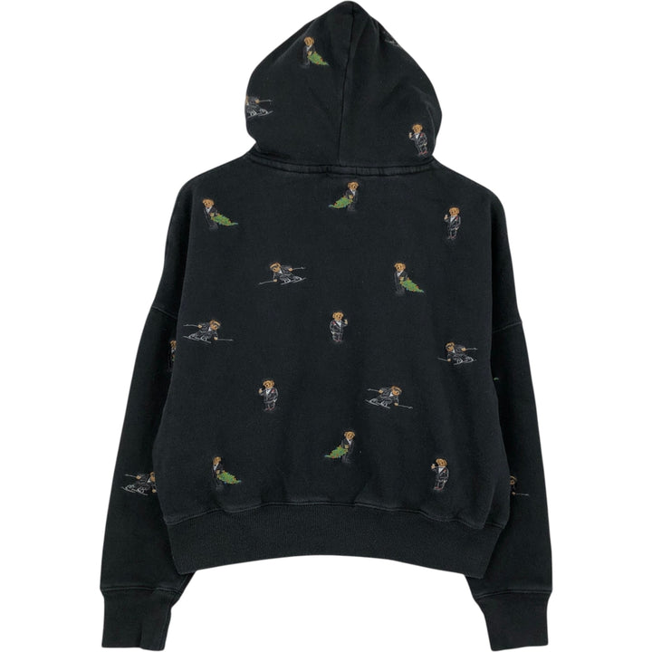 Ralph Lauren POLO RALPH LAUREN Polo Bear Sweatshirt Pullover Hoodie, Women's Size S (approx.) cotton black type Vintage Second Hand