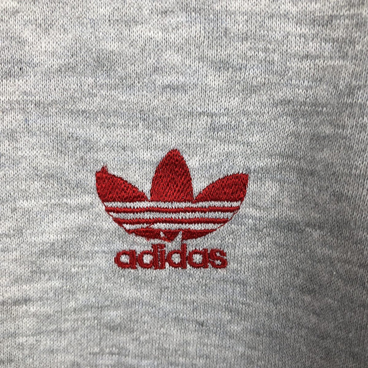Vintage 90s-00'S Adidas logo sweatshirt, size M, men's polyester gray type Vintage Second Hand