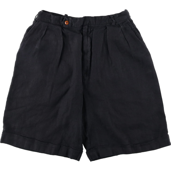 CORBIN Two-Pleat Shorts, Made in USA, Men's Size W30 (approx.), Vintage unclear black type Vintage Second Hand