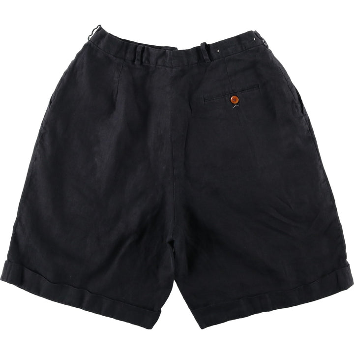 CORBIN Two-Pleat Shorts, Made in USA, Men's Size W30 (approx.), Vintage unclear black type Vintage Second Hand
