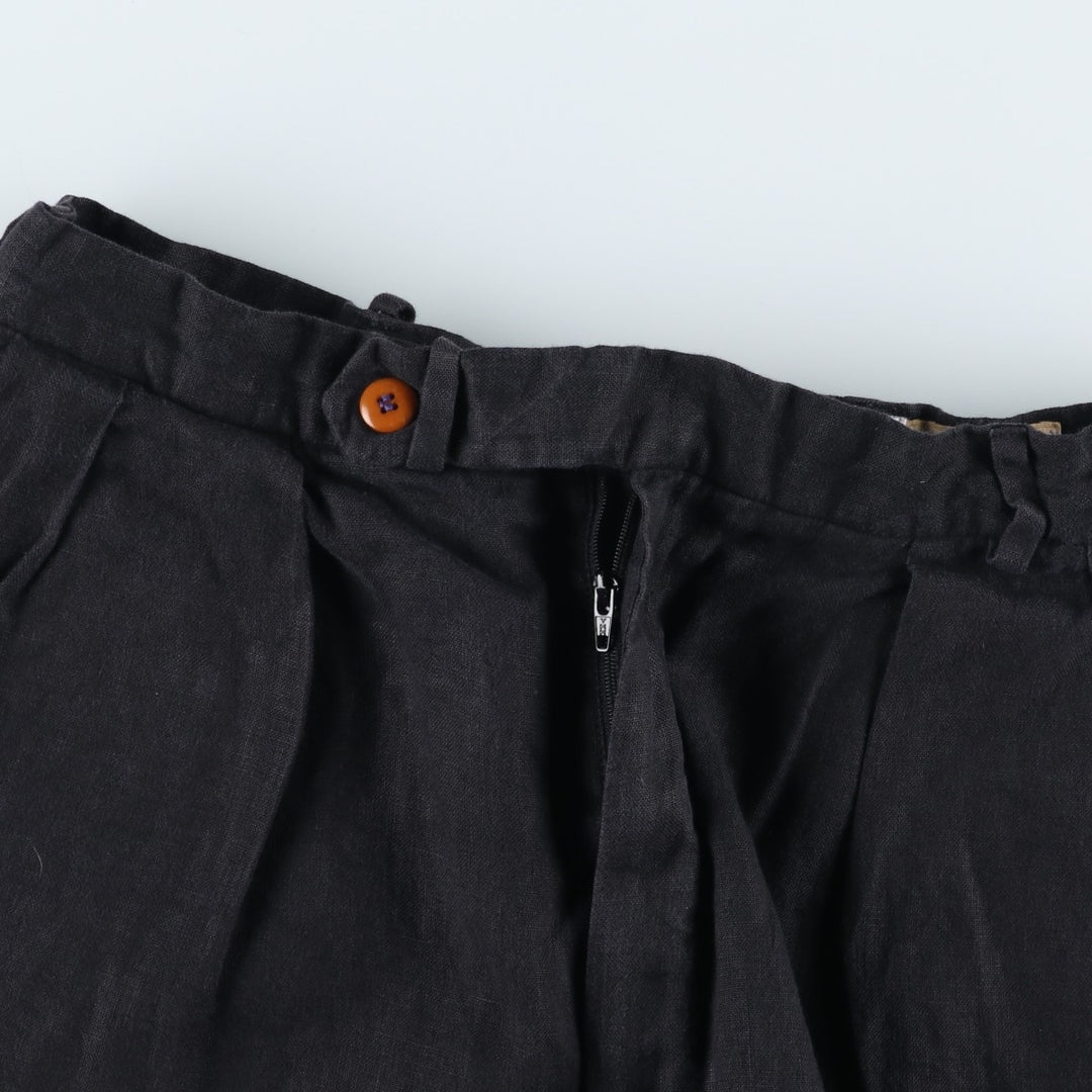 CORBIN Two-Pleat Shorts, Made in USA, Men's Size W30 (approx.), Vintage unclear black type Vintage Second Hand