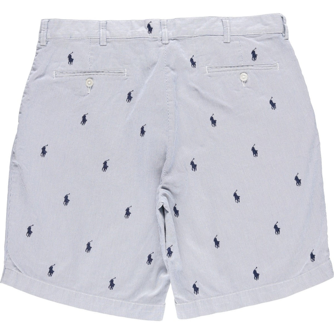 Ralph Lauren POLO RALPH LAUREN Stripe Pattern Cotton Shorts, Men's Size W36 (approx.) cotton blue type Vintage Second Hand