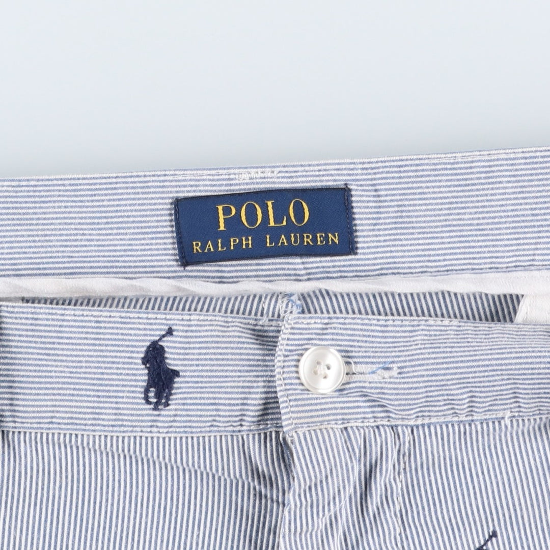 Ralph Lauren POLO RALPH LAUREN Stripe Pattern Cotton Shorts, Men's Size W36 (approx.) cotton blue type Vintage Second Hand