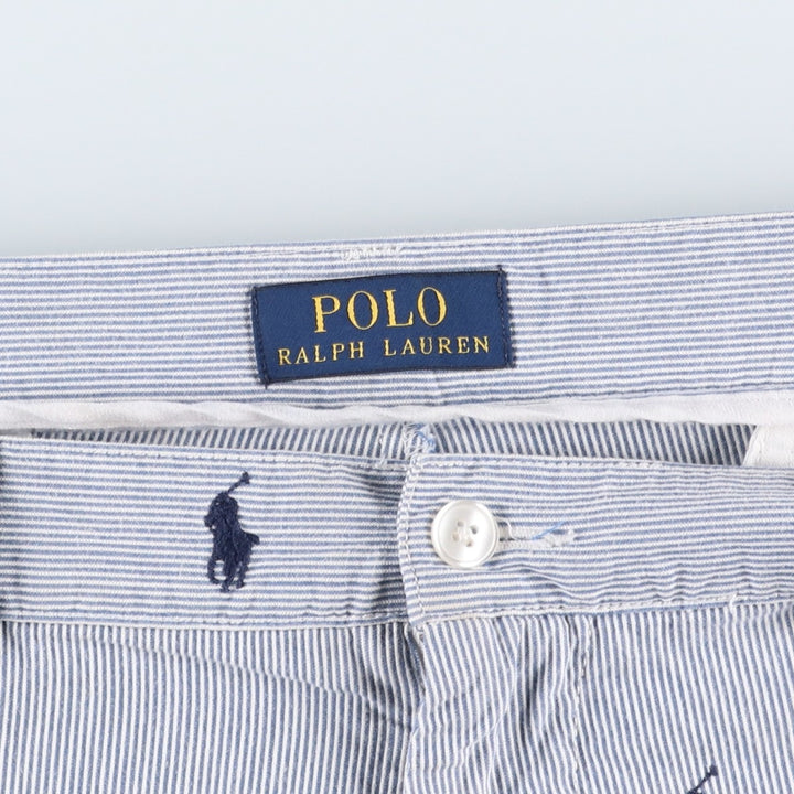 Ralph Lauren POLO RALPH LAUREN Stripe Pattern Cotton Shorts, Men's Size W36 (approx.) cotton blue type Vintage Second Hand
