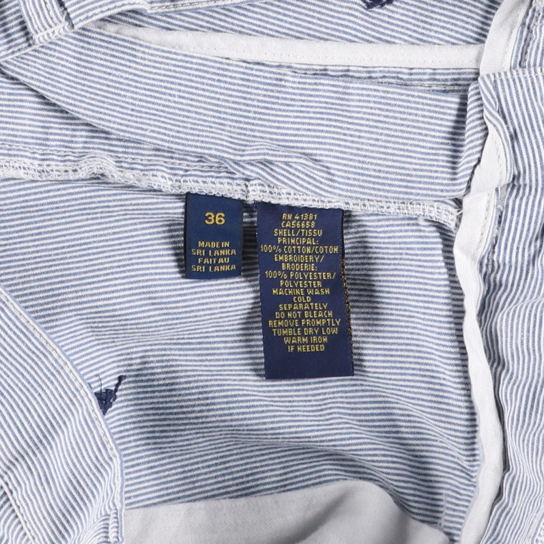 Ralph Lauren POLO RALPH LAUREN Stripe Pattern Cotton Shorts, Men's Size W36 (approx.) cotton blue type Vintage Second Hand