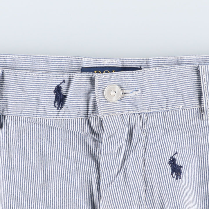 Ralph Lauren POLO RALPH LAUREN Stripe Pattern Cotton Shorts, Men's Size W36 (approx.) cotton blue type Vintage Second Hand